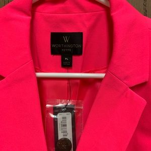 Hot pink one button blazer